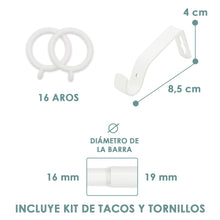 Cargar imagen en el visor de la galería, Barra De Cortinas Universal Extensible Metal Trenza. Blanco
