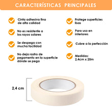 Cargar imagen en el visor de la galería, Cinta de carrocero para pintar y enmascarar. Disponible en pack de 6-18/24mm x20m.
