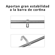 Cargar imagen en el visor de la galería, Soportes de Barra de Cortina para Barra de Ø 16-20mm- Acero Plata
