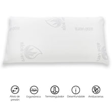 Cargar imagen en el visor de la galería, Almohada viscoelástica con tejido de Aloe Vera - 75 cm
