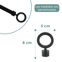 Cargar imagen en el visor de la galería, Barra De Cortinas Universal Extensible Metal Aro. Negro
