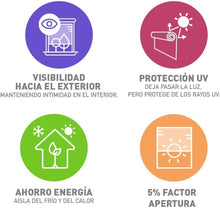 Cargar imagen en el visor de la galería, Estor Enrollable Screen Apertura 5% Translúcido- Blanco
