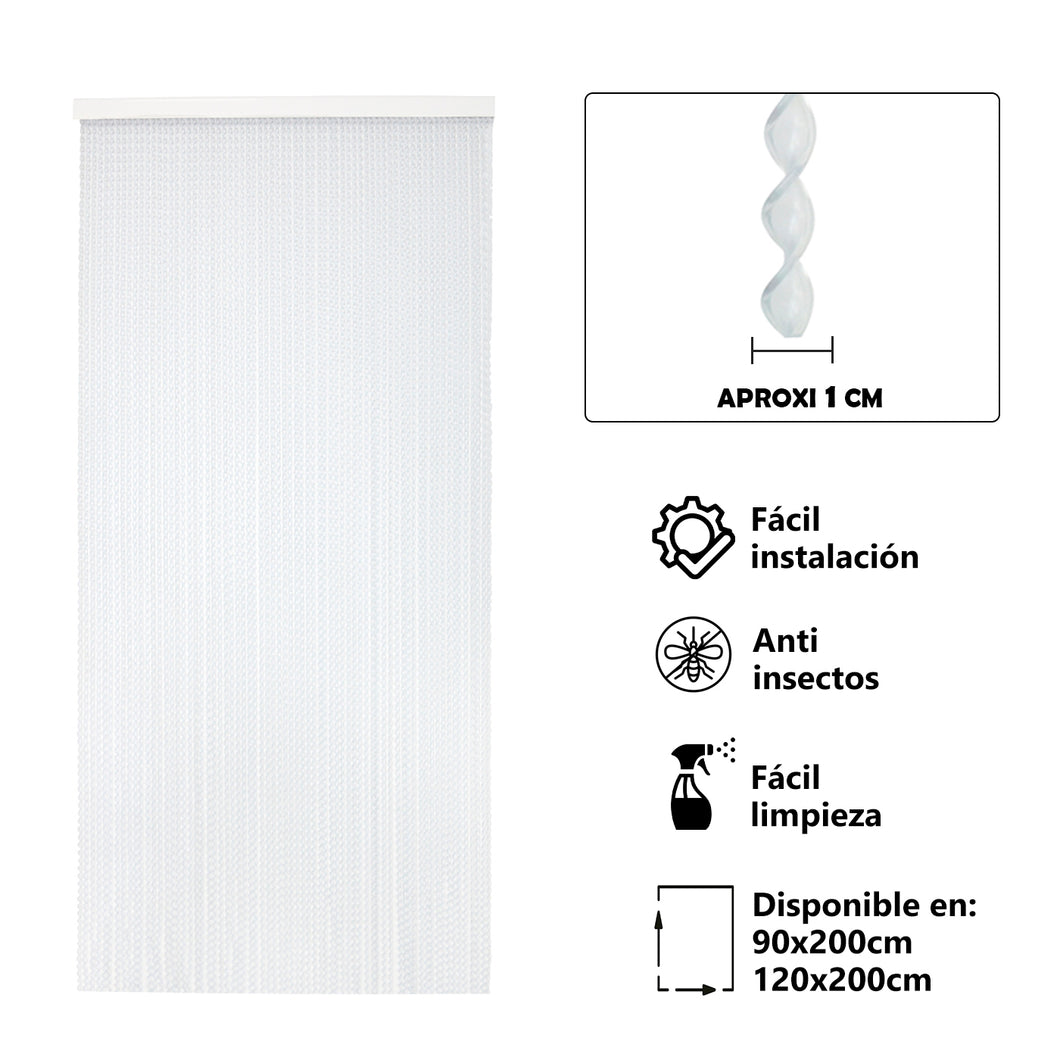 Cortina para Puerta Tiras PVC - Modelo Espiral - Transparente 