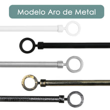 Cargar imagen en el visor de la galería, Barra De Cortinas Universal Extensible Metal Aro. Gris
