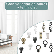 Cargar imagen en el visor de la galería, Barra De Cortinas Universal Extensible Metal Forma S- Negro
