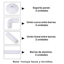 Cargar imagen en el visor de la galería, Barra de cortina de Ducha -  Modelo L+U, Blanco
