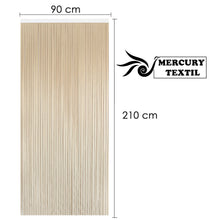 Cargar imagen en el visor de la galería, Cortinas para Interior o Exterior Modelo Kalia, PVC de 90x210cm- Crema+Filo Marrón K2
