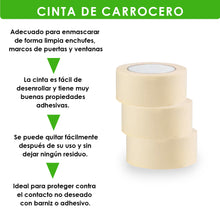 Cargar imagen en el visor de la galería, Cinta de carrocero para pintar y enmascarar- Pack 6-40m
