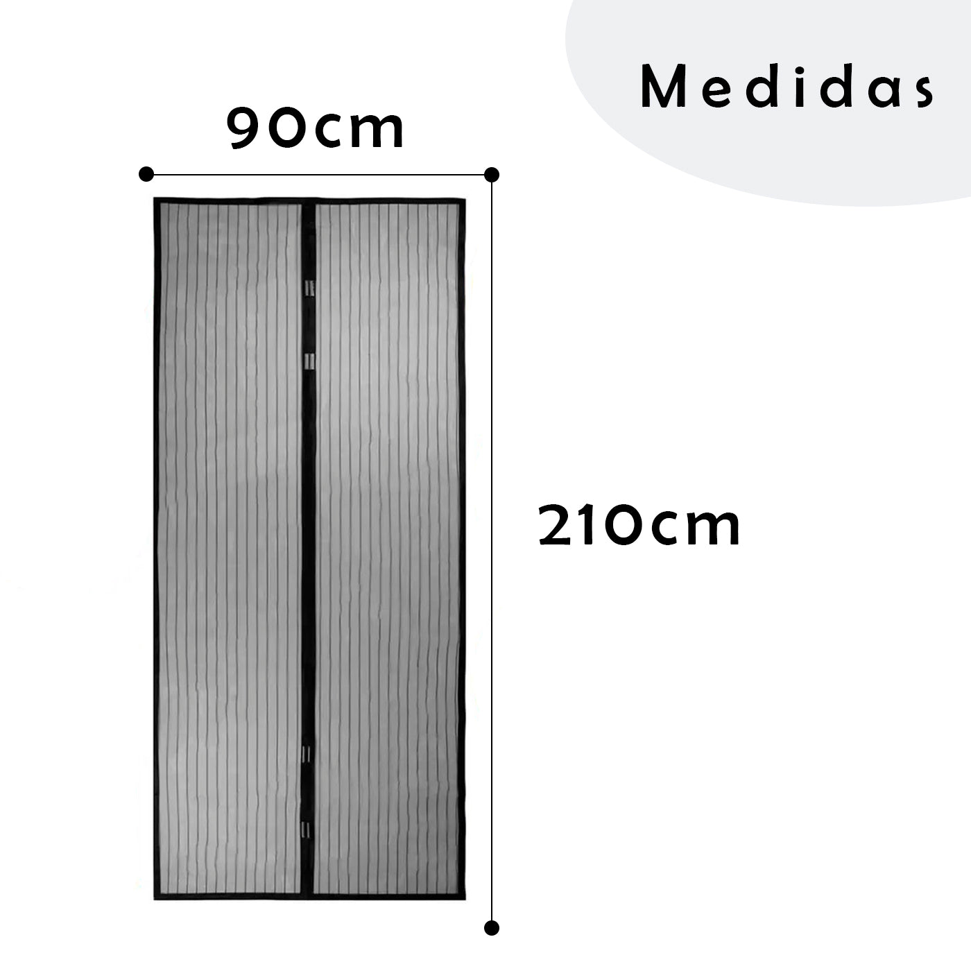 Mosquitera magnética para puerta 120x230cms. Blanca