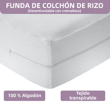 Cargar imagen en el visor de la galería, Funda de colchón rizo100% Algodón-Cama 90
