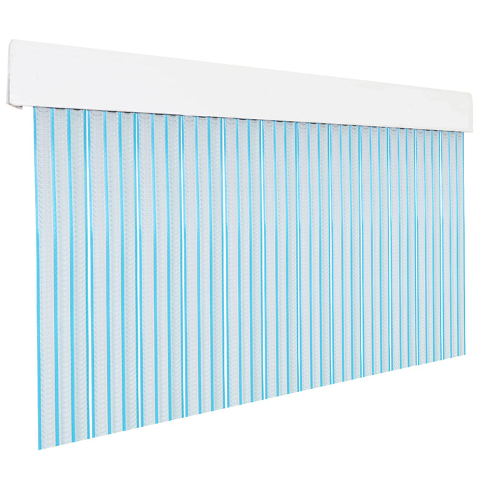 HOME MERCURY – Cortina Plana para Puerta Exterior o Interior, Material PVC  – Libre de Insectos (210x90CM, Marron+Filo Transparente P13)